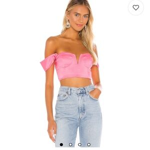 NWT Superdown Pink Off-Shoulder Crop Top